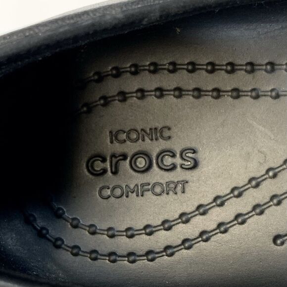 Crocs Iconic Comfort Classic Clogs Women’s 6 Black Banyan Slip On - Picture 5 of 6